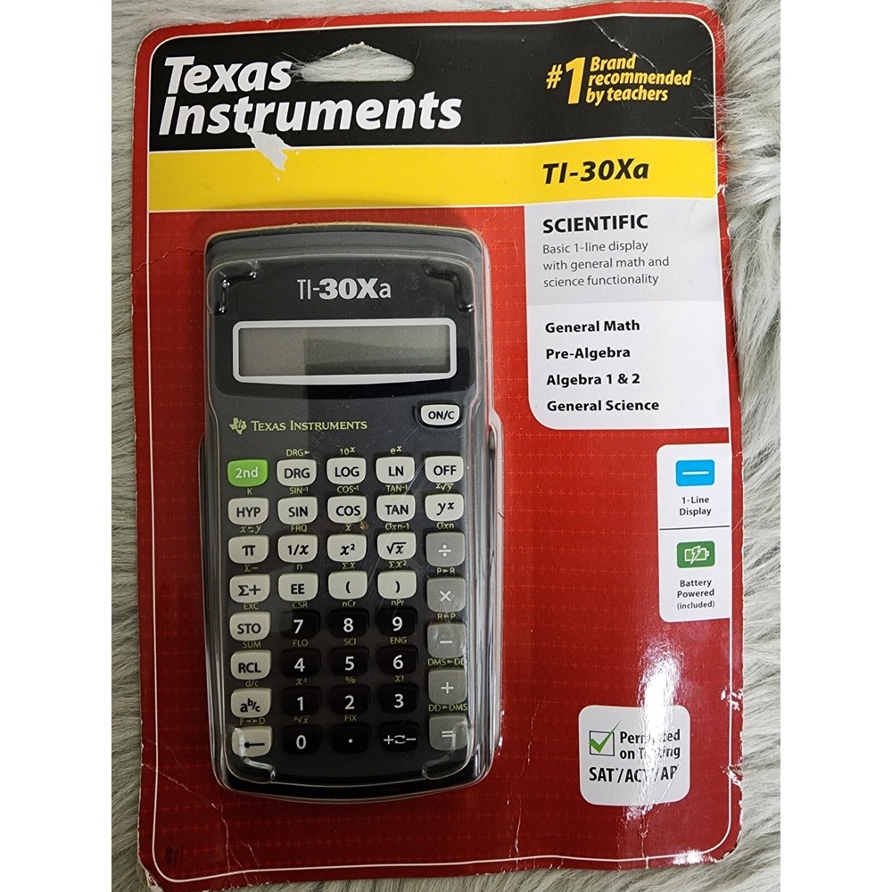 Texas Instruments TI-30Xa Scientific Calculator Solar Battery Cover Gray